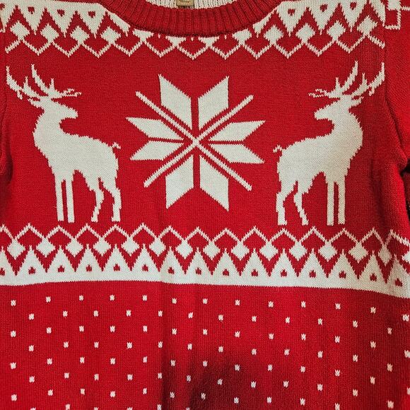 Maximus Rex Boys Sweater Size 6‎ Red Reindeer Fair Isle Nordic Christmas Knit - Picture 2 of 9